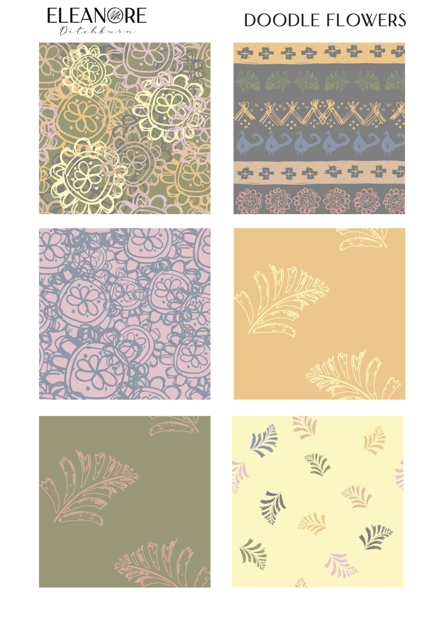 Doodle Flowers Design by Eleanore Ditchburn