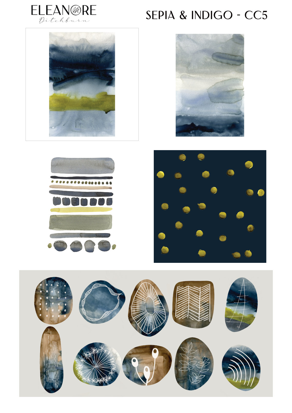 Eleanore Ditchburn Sepia and Indigo Collection Sheet