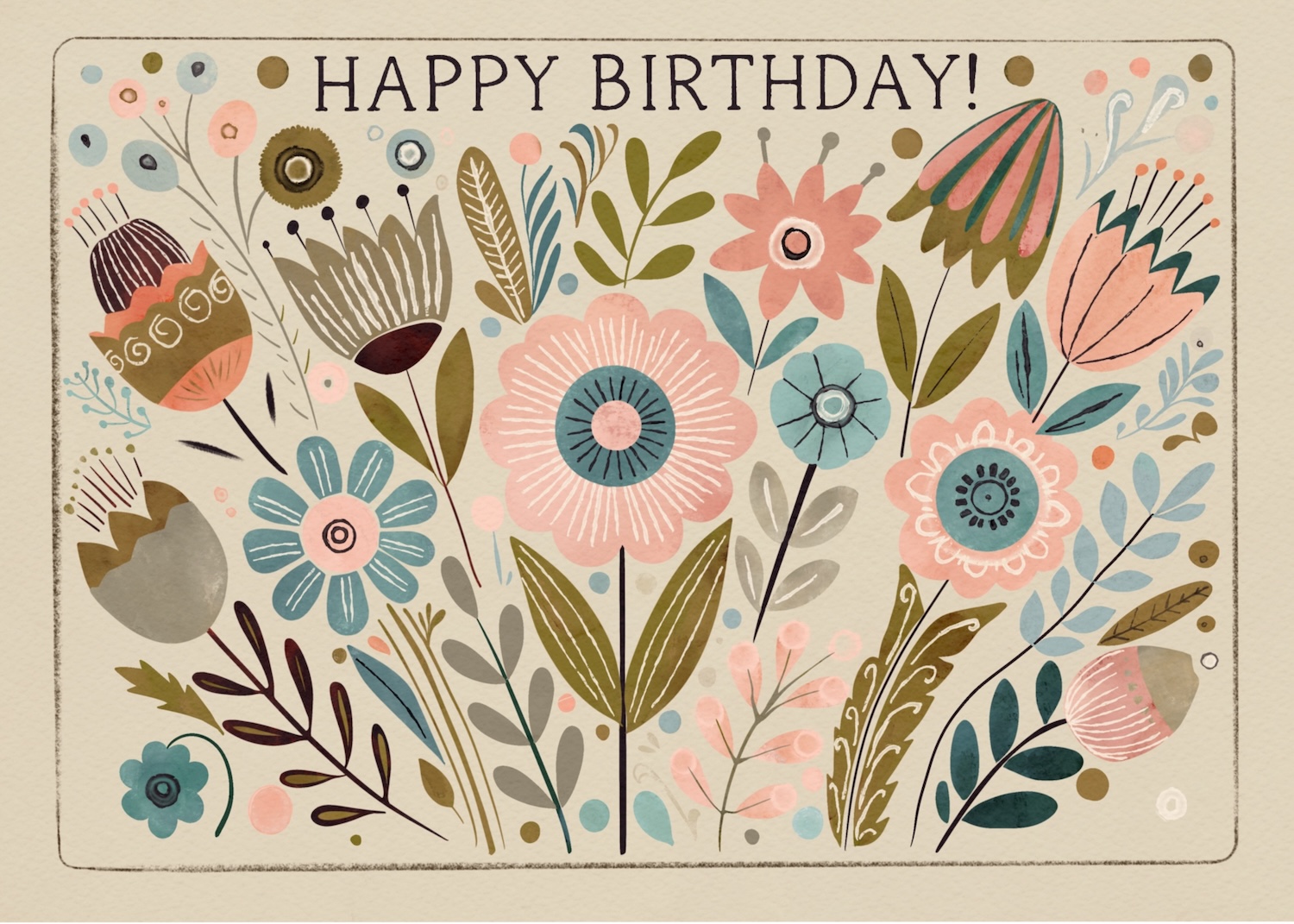 Eleanore Ditchburn - Gouache Floral Birthday Card
